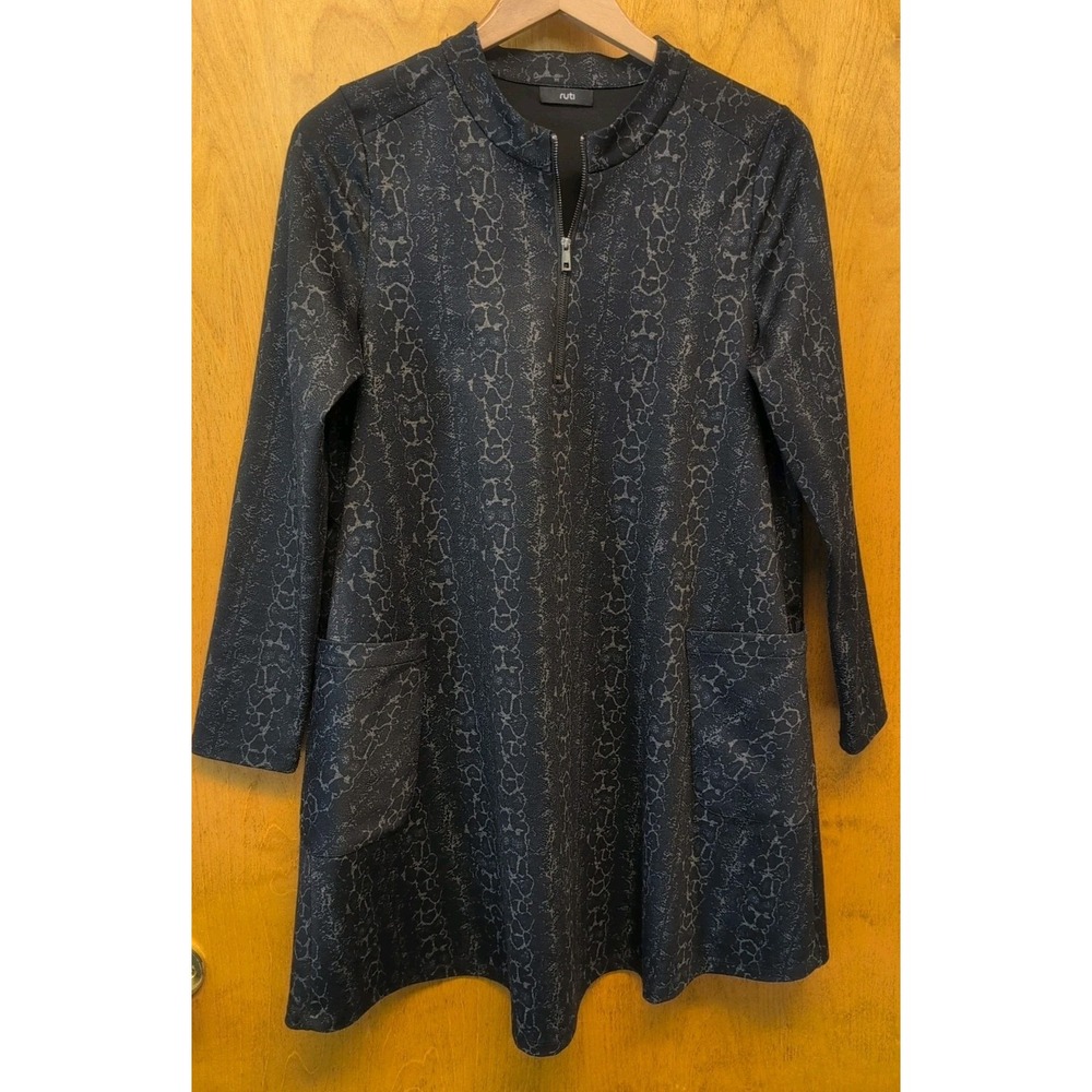 NEW! Ruti Small Reptile Print Scuba Dress W/Pockets $295